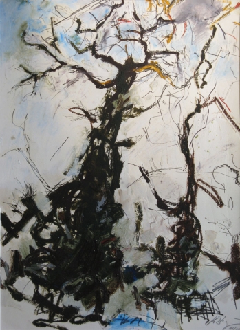 Klaus Berghaus "Bäume I" 50 x 60,  Mischtechnik