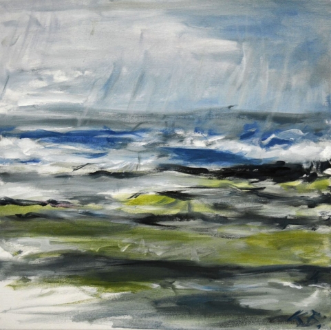 Klaus Berghaus "Meereslandschaft"  50 x 50,  Acryl  auf  Baumw.